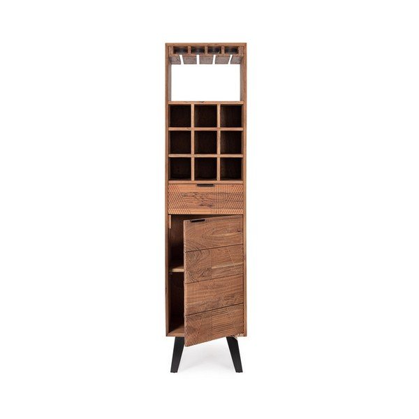Vinska omara iz masivne akacije v naravni barvi 45x180x40 cm Isar – Bizzotto-image-1