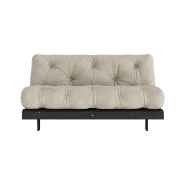 Sivo-bež lanena raztegljiva sedežna garnitura 160 cm Roots Black Night – Karup Design-image-3