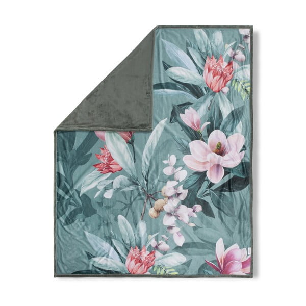 Zelena obojestranska odeja Descanso Parler, 130 x 160 cm