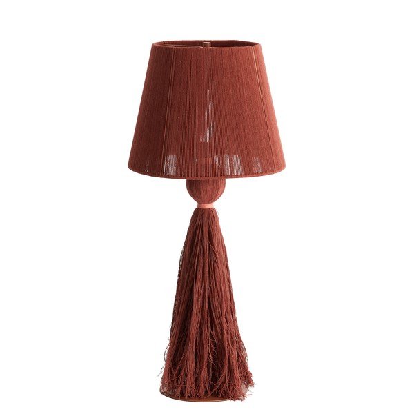 Opečnato oranžna namizna svetilka s tekstilnim senčilom (višina 58 cm) Espino – Light & Living