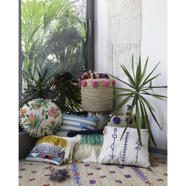 Lanena okrasna blazina Madre Selva Flores Mixtas, ø 45 cm-image-1