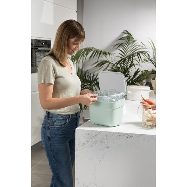 Svetlo moder koš za biološke odpadke 5 l Ready To Collect – Curver-image-1