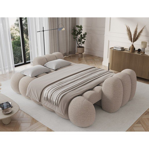 Bež raztegljiva sedežna garnitura iz tkanine bouclé 256 cm Cotonn – ELTAP-image-3
