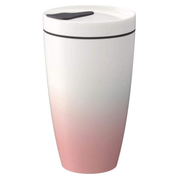 Roza in bela porcelanast lonček to go Villeroy & Boch Like To Go, 350 ml-image-1