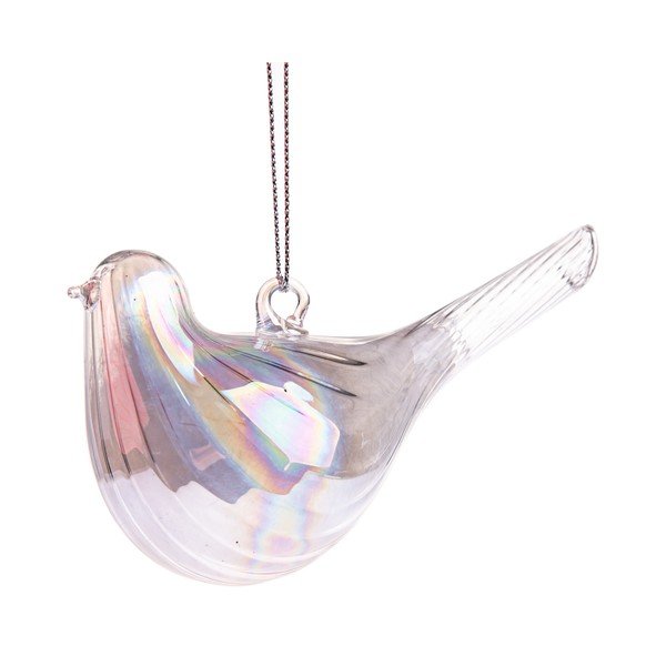 Steklen okrasek za jelko 6 cm Bird – Dakls