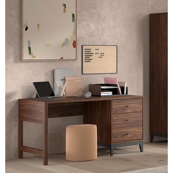 Pisalna miza v orehovem dekorju 70x140 cm Ilyas – Vipack-image-1