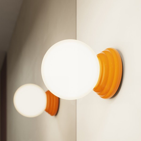 Oranžna keramična stenska svetilka ø 12 cm Farsa – Sollux-image-2