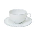 Bela keramična skodeliča s krožnikom Costa Nova Pearl, 250 ml