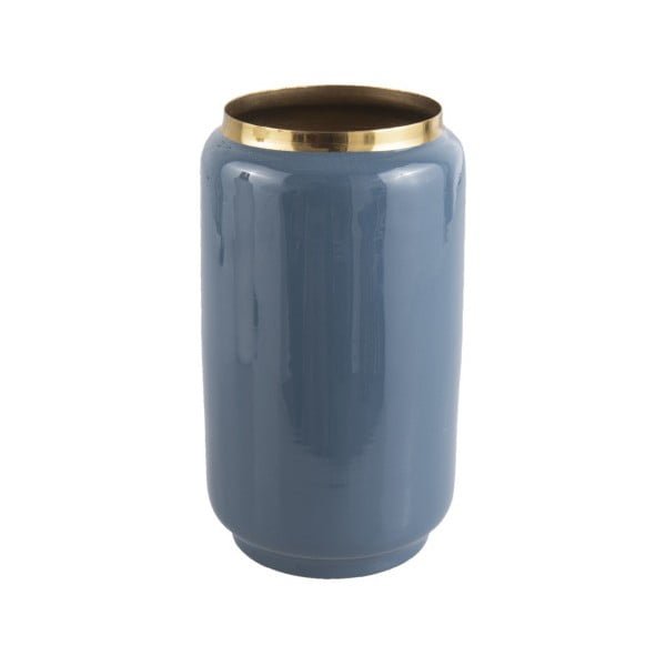 Modra vaza z zlatimi detajli PT LIVING Flare, višina 25 cm