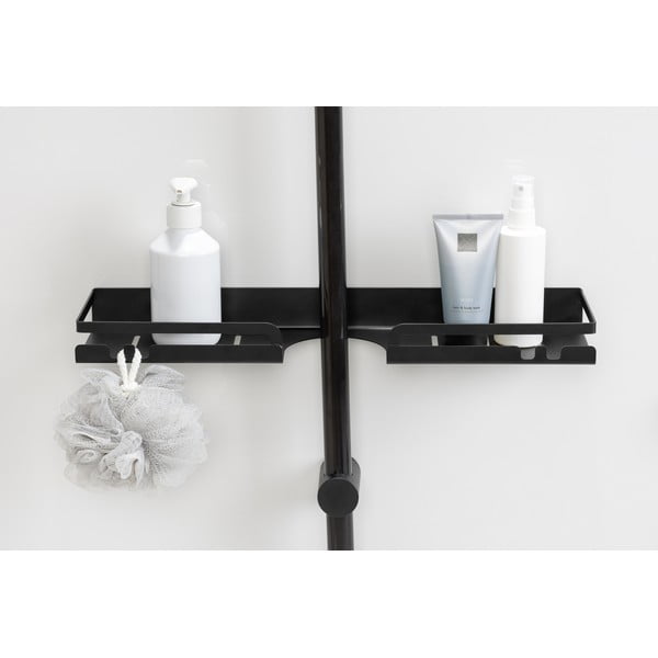 Črna kopalniška polica iz nerjavečega jekla z namestitvijo brez vrtanja Altarella – Wenko-image-2