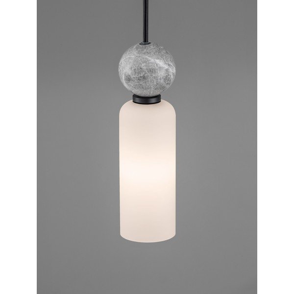 Mat črna lončena viseča svetilka s steklenim senčilom ø 6 cm Filomena – Nova Luce-image-2