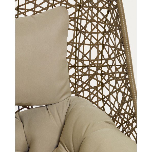 Bež viseči vrtni fotelj iz umetnega ratana Florina – Kave Home-image-3