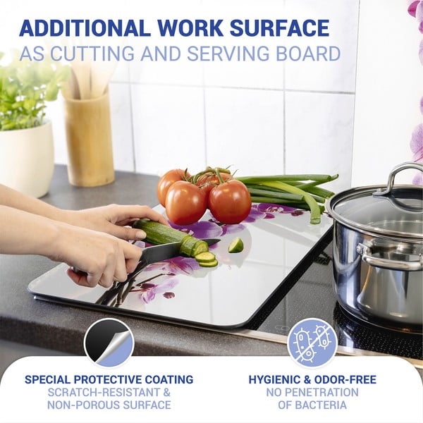 Komplet 2 steklenih zaščitnih plošč za štedilnik Wenko Orchid, 52 x 30 cm-image-4