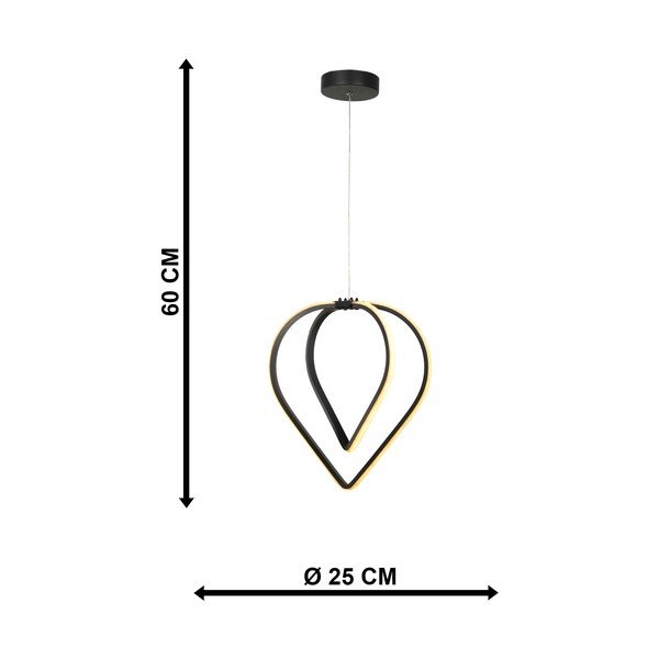 Črna kovinska LED viseča svetilka ø 33 cm Pars – Squid Lighting-image-4