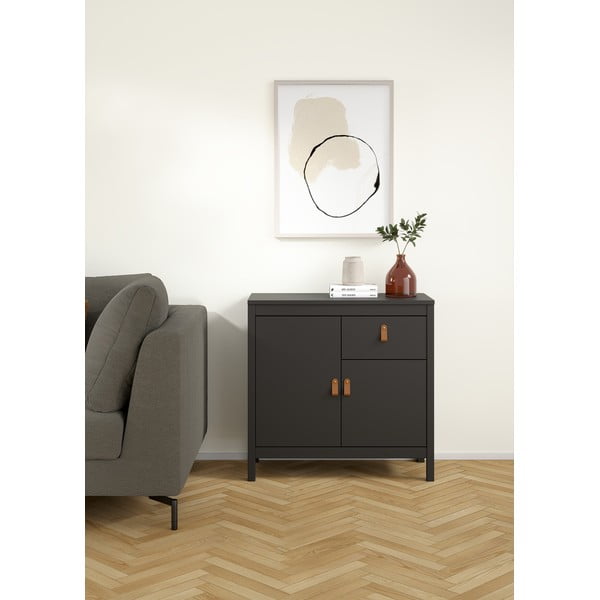 Črna nizka komoda 82x80 cm Madrid – Tvilum-image-1