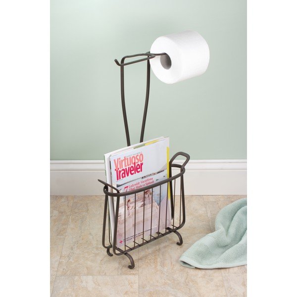 Kovinsko držalo za toaletni papir v bronasti barvi iDesign Axis, višina 61 cm-image-1