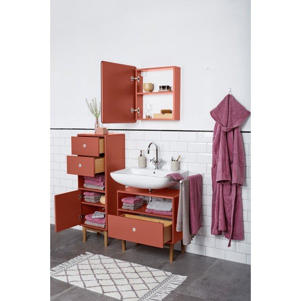 Rdeča stenska kopalniška omarica z ogledalom Tom Tailor Color Bath-image-2