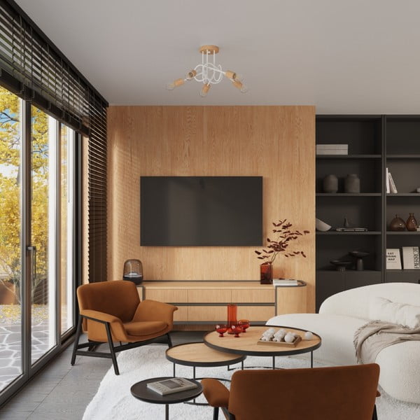 Stropna svetilka v naravni barvi 15x61 cm Tumber – Sollux-image-4