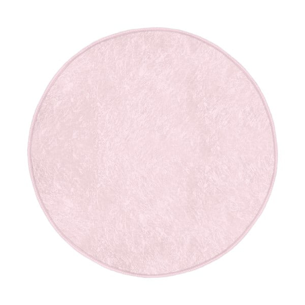 Svetlo rožnata pralna okrogla preproga primerna za robotski sesalnik ø 100 cm Comfort – Mila Home