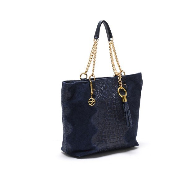 Usnjena torbica Carla Ferreri 863 Blu Scuro-image-1