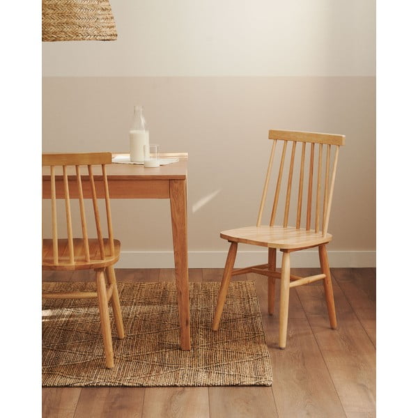 Jedilni stoli v kompletu 2 ks iz masivnega kavčukovca v naravni barvi – Kave Home-image-1