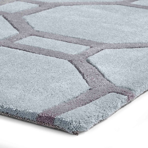 Modro-siva preproga Think Rugs Tiles, 120 x 170 cm-image-1