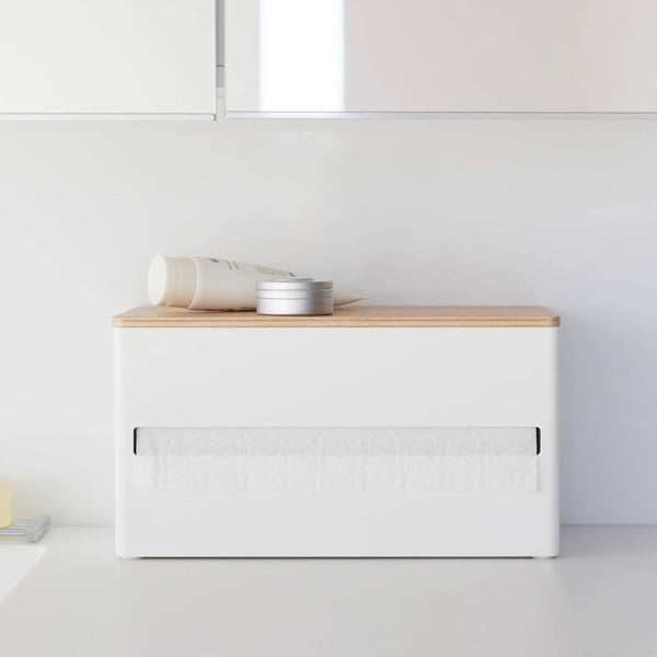 Belo kovinsko stojalo za papirnate brisače Rin – YAMAZAKI-image-2