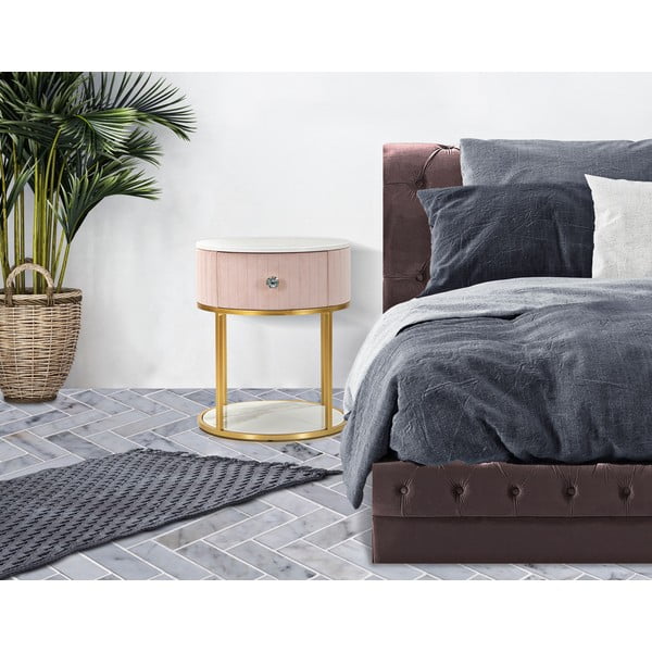 Svetlo rožnata/zlata nočna omarica Montpellier – Mauro Ferretti-image-1