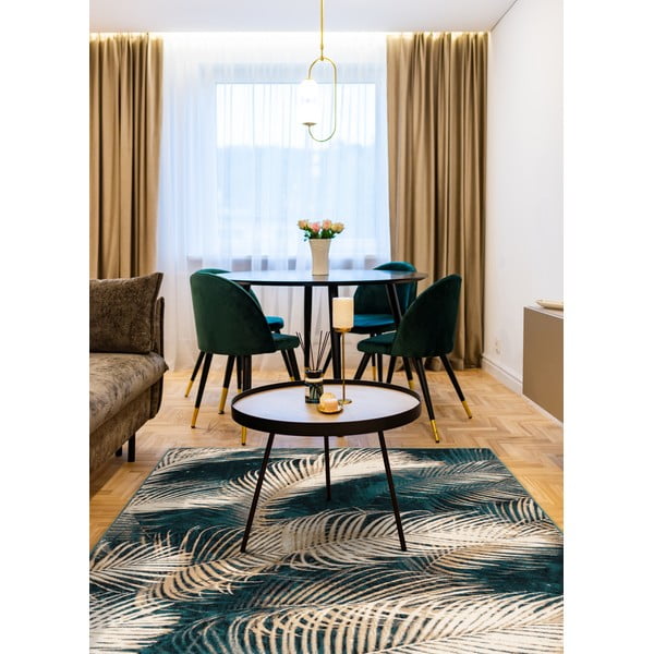 Modrozelena volnena preproga 200x300 cm Areca – Agnella-image-1