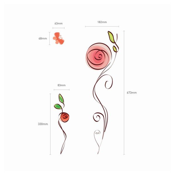 Komplet nalepk Ambiance Roses And Butterflies-image-2