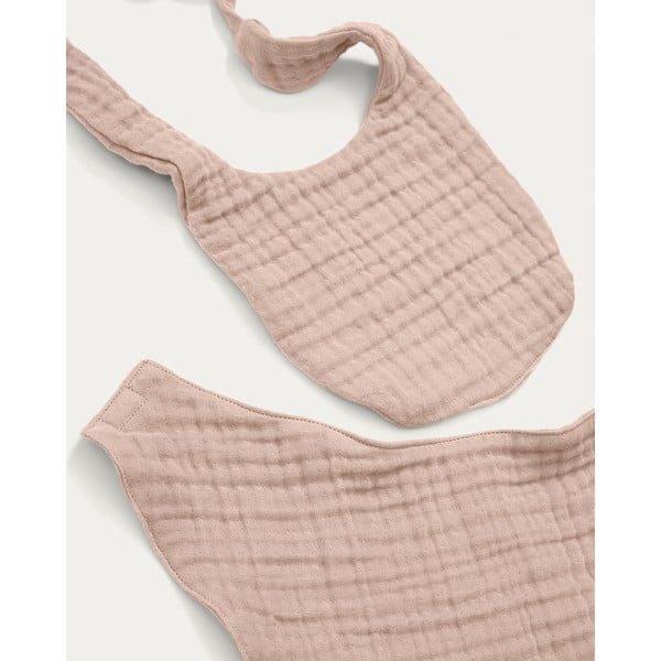 Rožnati slinčki v kompletu 2 ks iz muslina Prune – Kave Home-image-2