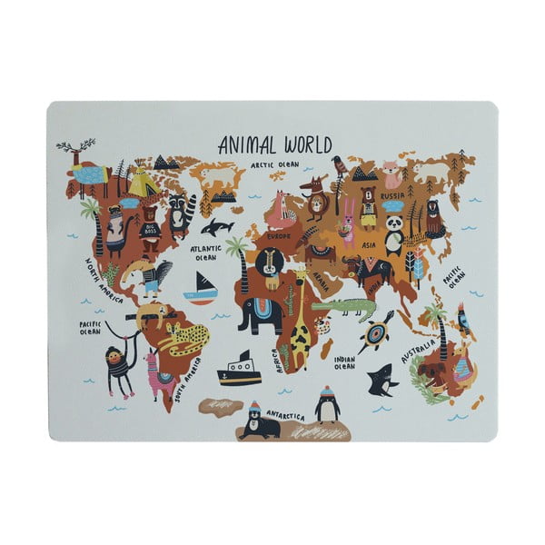 Namizna podloga Really Nice Things Animals Worldmap, 55 x 35 cm