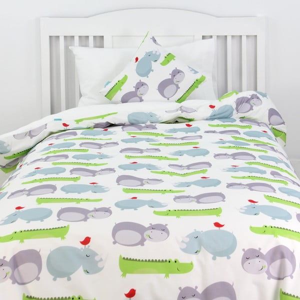 Otroška bombažna posteljnina Mr. Fox Hippo, 140 x 200 cm-image-1