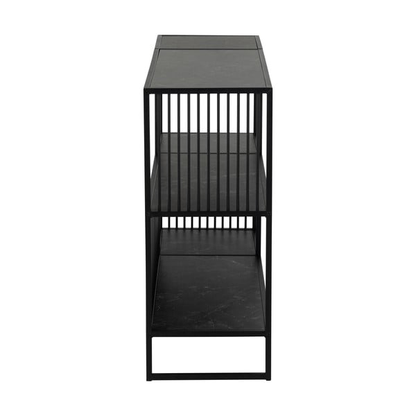 Črn regal v kamnitem dekorju 120x83 cm Strington – Actona-image-3