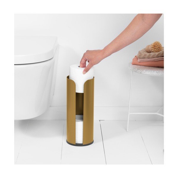 Jekleno stojalo za WC papir v zlati barvi ReNew – Brabantia-image-2
