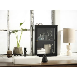 Črna kovinska stenska vitrina 45x60 cm Carmel – Unique Furniture