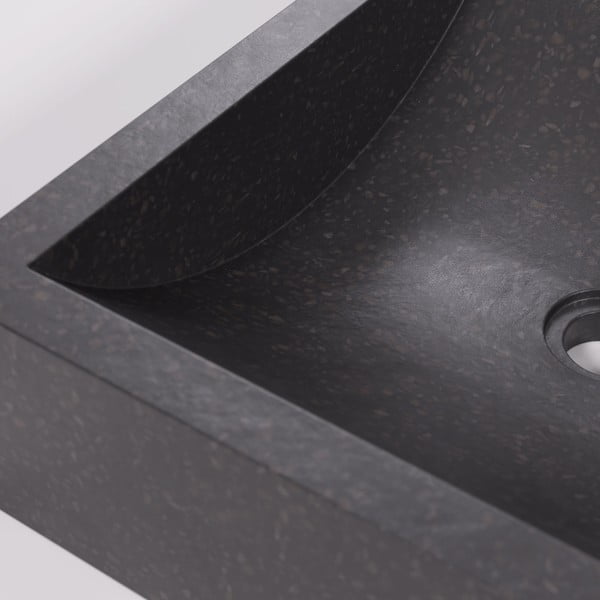 Črn terrazzo umivalnik Kave Home Sunday, 40 x 45 cm-image-2