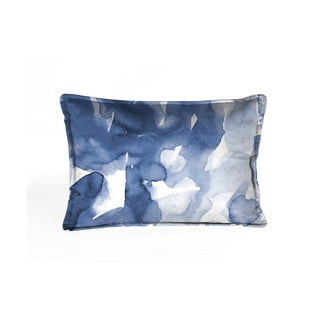 Modra žametna okrasna blazina Velvet Atelier, 50 x 35 cm