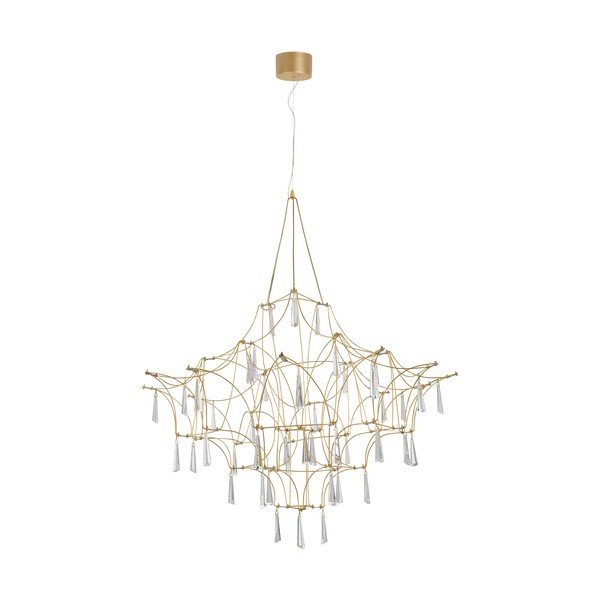 Kovinska LED viseča svetilka v zlati barvi ø 80 cm Goro – Nova Luce