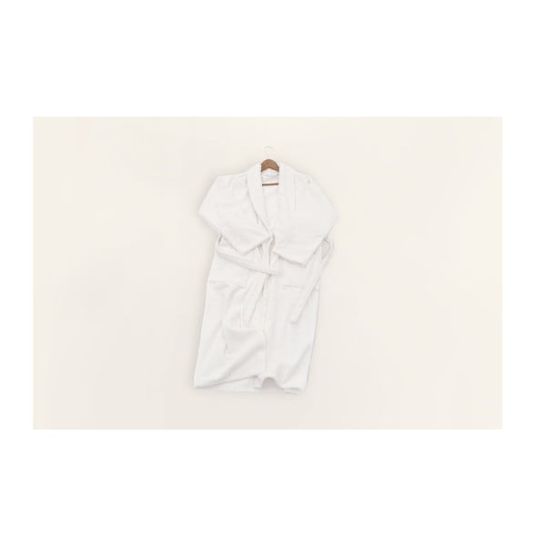 Bel bombažni kopalni plašč velikosti L/XL - Foutastic-image-2