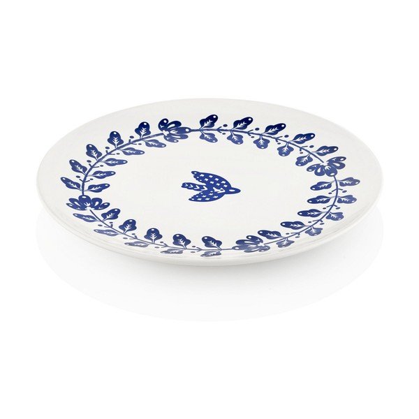Komplet 6 belo-modrih porcelanastih krožnikov Mia Bloom, ⌀ 26 cm-image-1