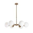 Bela/medeninasta viseča svetilka s steklenim senčilom ø 73 cm Akkas – Opviq lights