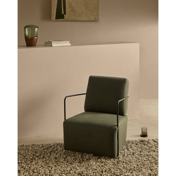 Zelen fotelj Gamer – Kave Home-image-1