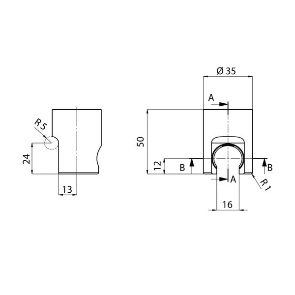 Medeninasto držalo za glavo za prhanje v zlati barvi ø 3,5 cm – Sapho-image-1