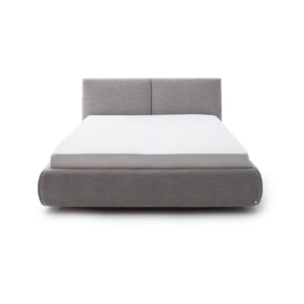 Siva oblazinjena zakonska postelja s prostorom za shranjevanje z letvenim dnom 180x200 cm Atesio – Meise Möbel-image-2