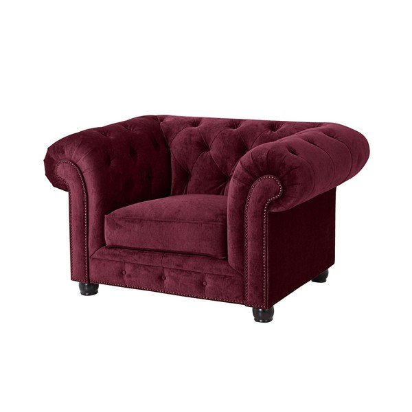 Rdeč fotelj Max Winzer Orleans Velvet-image-1