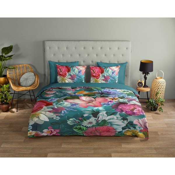 Turkizna bombažna posteljnina 140x200 cm - Good Morning-image-1