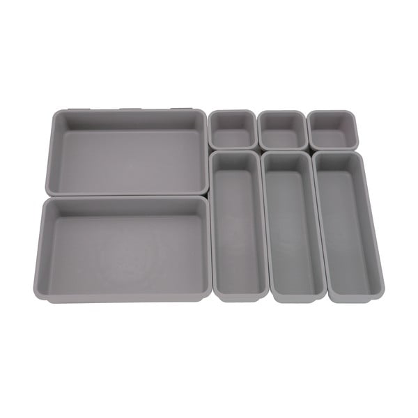 Sivi plastični organizatorji predalov v kompletu 8 kosov - Addis-image-3