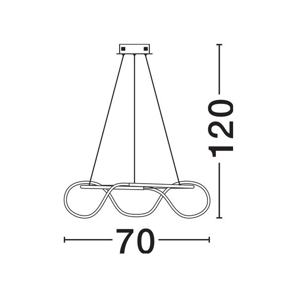 Aluminijasta LED zatemnitvena viseča svetilka v zlati barvi s senčilom iz akrilnega stekla ø 70 cm Tiriac – Nova Luce-image-4