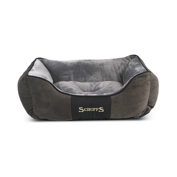Temno siva plišasta postelja za pse 10x50 cm Scruffs Chester S – Plaček Pet Products